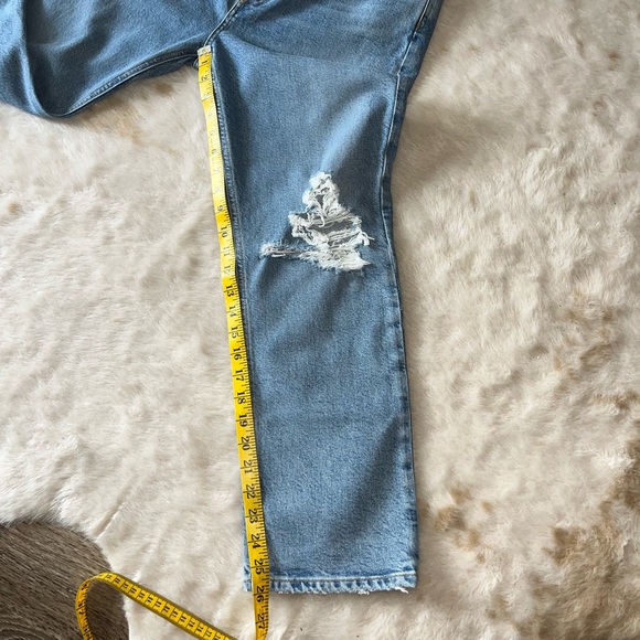 NEW Agolde Riley High-Rise Distressed Straight Leg Crop in Whiplash 31 - Picture 14 of 16